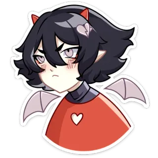 😡 Démon, Animé, Dessin animé, Fantaisie, Mignon, Chibi, Ailes, Cornes telegram sticker