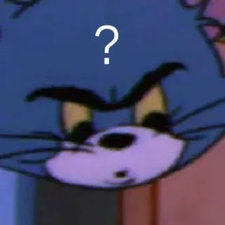 🤍 Tom Tom and Jerry ? 만화, 고양이, 질문, 혼란스러움, 밈 telegram sticker