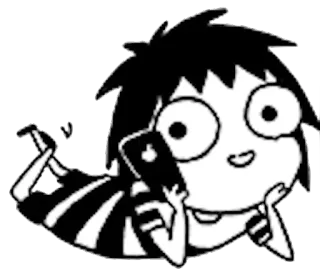 📱 Kartun, Anime, Telepon, Menelpon, Berbaring, Santai, Senang telegram sticker