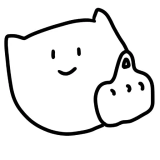 🖕 pig, offensive, gesture, cartoon, illustration, outline telegram sticker