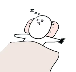 😴 dormire, cartone animato, assonnato, telefono, letto, zzz telegram sticker