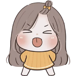 🩰 Desenho animado, Fofo, Menina, Língua, Engraçado, Bobo telegram sticker