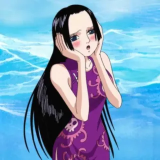 🥰 Boa Hancock One Piece Anime, Mulher, Bonita, Cabelo comprido, Imperatriz pirata telegram sticker