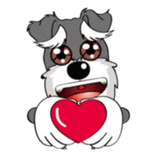 😍 perro, corazón, amor, dibujo animado, lindo telegram sticker