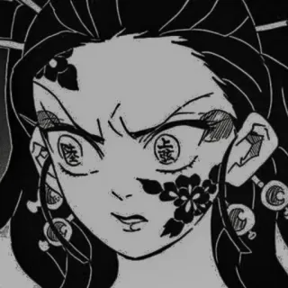 🪐 Anime, Manga, Charakter, Dämon, Schwarzweiß whatsapp sticker