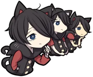 💭 고양이, 귀여운, 카와이, 애니메이션, 치비 telegram sticker