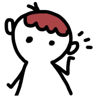👂 만화, 막대기 인간, 그림, 사람, 캐릭터, 일러스트 telegram sticker
