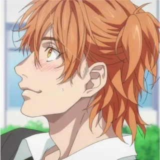 😳 Anime, Menino, Cabelo laranja, Perfil telegram sticker