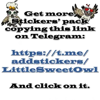 🌁 Get more Stickers' pack copying this link on Telegram: https://t.me/addstickers/LittleSweetOwl And click on it. стикер, telegram, ссылка, сова, скачать, стикеры telegram sticker