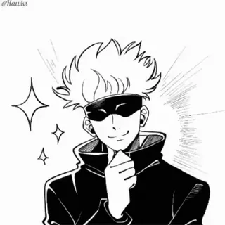 🖤 @Hawks anime, manga, character, fanart, drawing, illustration, gojo satoru telegram sticker