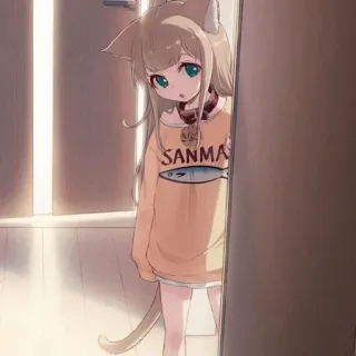 ✨ SANMA Аниме, Девушка, Кошка, Нэкомими, Уши, Хвост, Каваий whatsapp sticker