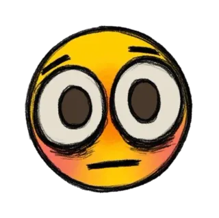 😐 Emoji, Verwirrt, Ängstlich, Geschockt, Digitale Kunst, Cartoon telegram sticker