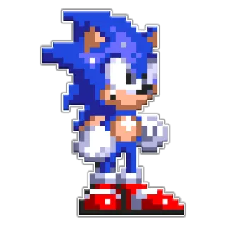 😄 Sonic the Hedgehog sonic, erizo, sega, videojuego, pixel art, azul telegram sticker