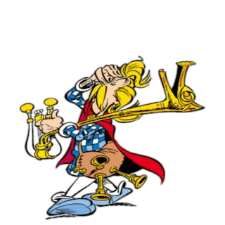 😍 Cacofonix Asterix Asterix, Desenho animado, Chatotorix, Música, Lira, Bardo whatsapp sticker