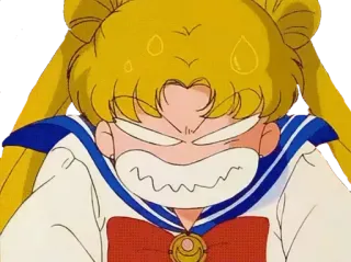 😡 Sailor Moon อนิเมะ, การ์ตูน, เซเลอร์มูน, โกรธ telegram sticker