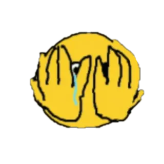 😓 Emoji, Traurig, Weinend, Facepalm, Emoticon, Gelb telegram sticker