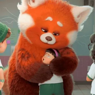 🤗 Mei Lee Turning Red Я краснею, Pixar, Disney, Мультфильм, Объятия, Красная панда, Анимация telegram sticker