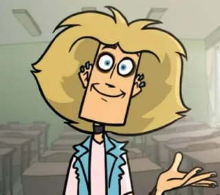 😇 cartone animato, personaggio, capelli biondi, animazione, divertente, scuola telegram sticker
