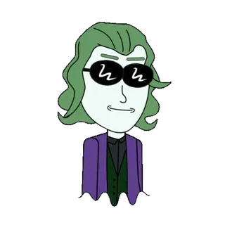 😎 Joker joker, penjahat, kartun, kacamata hitam, karakter, dc comics telegram sticker