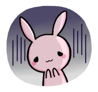 ☹ lapin, lapinou, mignon, triste, dessin animé, animal whatsapp sticker