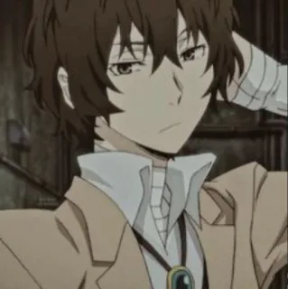 🥂 Osamu Dazai Bungou Stray Dogs Anime, Cartoon, Bungou Stray Dogs, Osamu Dazai, Bandagen, Anime Charakter whatsapp sticker