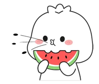 🌟 еда, арбуз, милый, мультфильм telegram sticker