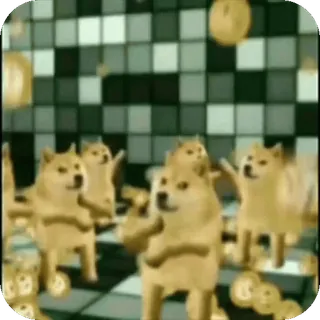 🤡 doge, dancing, dog, meme telegram sticker