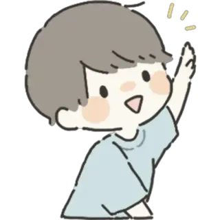 ☝️ милый, мультик, ребенок, дружелюбный, невинный telegram sticker