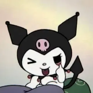🧦 Kuromi クロミ, アニメ, 漫画, 悪魔, キャラクター, 髑髏 whatsapp sticker