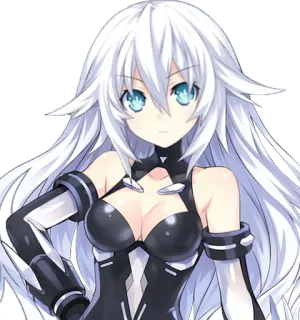😕 Black Heart Hyperdimension Neptunia anime, video game, kartun, waifu, gadis, hati hitam, Neptunia whatsapp sticker
