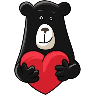 😍 медведь, сердце, любовь, милый, животное, мультфильм telegram sticker