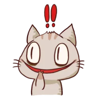 ‼️ gato, desenho animado, expressão, animal, fofo, adesivo telegram sticker