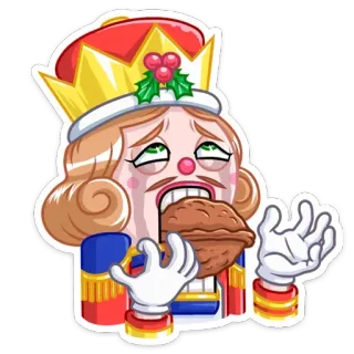 🥜 Nutcracker นัทแครกเกอร์, คริสต์มาส, วันหยุด, ตัวละคร, กิน, ถั่ว whatsapp sticker