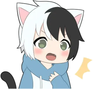 😧 アニメ, マンガ, 猫耳, ちび, 可愛い, かわいい telegram sticker