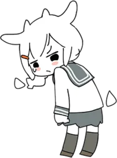 😤 anime, girl, school uniform, sad, cute, manga, cartoon whatsapp sticker