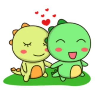 💗 dinosauro, carino, cartone animato, amore, kawaii, amicizia whatsapp sticker