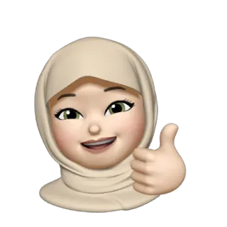 💿 Emoji, Kobieta, Hidżab, Kciuk w górę, Pozytywny, Awatar telegram sticker