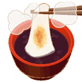 😊 comida, mochi, japonés, postre, tazón, palillos, dulce, tradicional whatsapp sticker