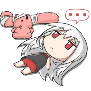 💬 anime, cute, chibi, bandages, injured, cartoon telegram sticker