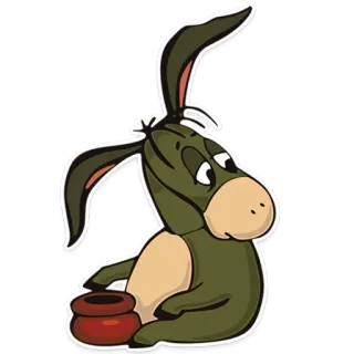 😒 cartone animato, asino, vaso di terracotta, animale whatsapp sticker