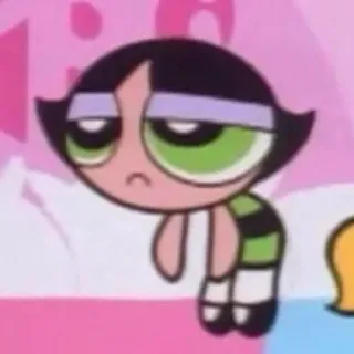 💤 Buttercup Powerpuff Girls Cartone animato, Verde, Powerpuff Girls, Ragazza telegram sticker
