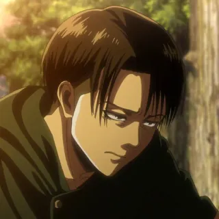 ☁️ Levi Ackerman Attack on Titan anime, manga, Attack on Titan, Levi, Levi Ackerman, soldier, serious telegram sticker