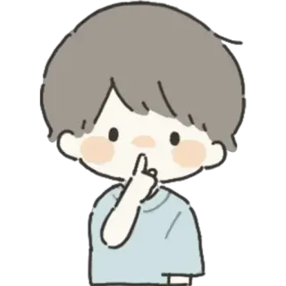 🤫 мультфильм, палец, персонаж, мальчик telegram sticker