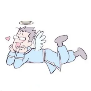 😇 Anime, Anjo, Fofo, Personagem, Asas, Halo telegram sticker