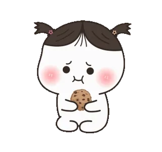 🍪 Kreskówka, Słodki, Ciasteczko, Dziewczyna, Kawaii telegram sticker