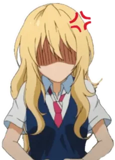 🙂 Anime, Arrabbiato, Cartone animato, Ragazza, Personaggio telegram sticker