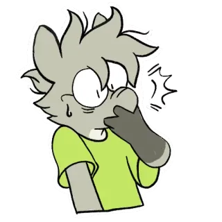 🤭 cartoon, wolf, shocked, character, illustration, sticker, emotion, surprise whatsapp sticker