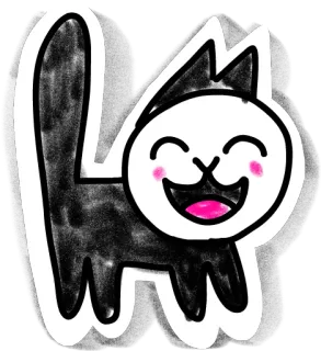 😄 kat, schattig, cartoon, dier, sticker telegram sticker