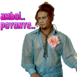 😯 amboi.. POYONYE.. uomo, moda, adesivo, espressione, posa whatsapp sticker