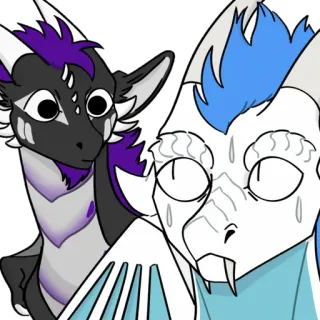 👀 dragão, desenho animado, fofo, suando, ilustração, adesivo telegram sticker